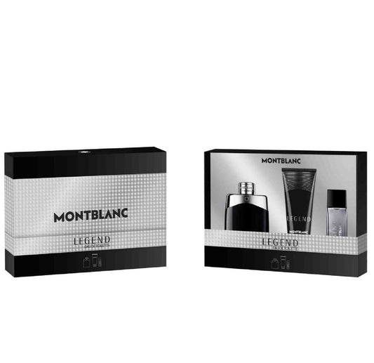Mont blanc legend 3 pcs set for men: 3.3 eau de toilette spray + 0.5 eau de toilette spray + 3.3 shower gel